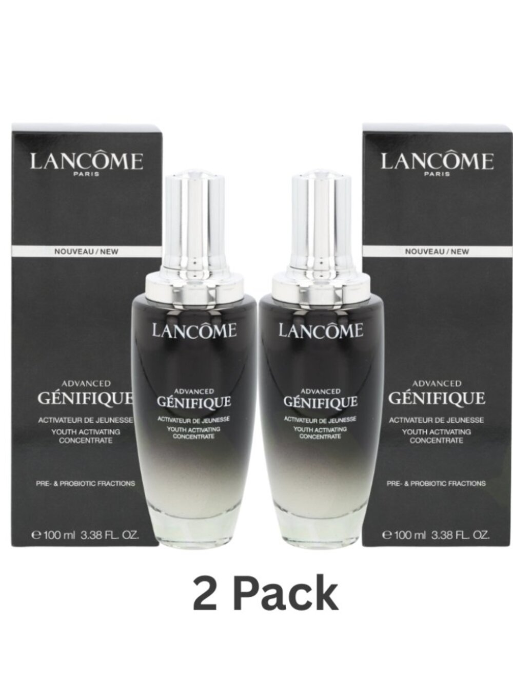 Pack of 2 Lancome Advanced Genifique Youth Activating Concentrate 100ml / 3.38oz